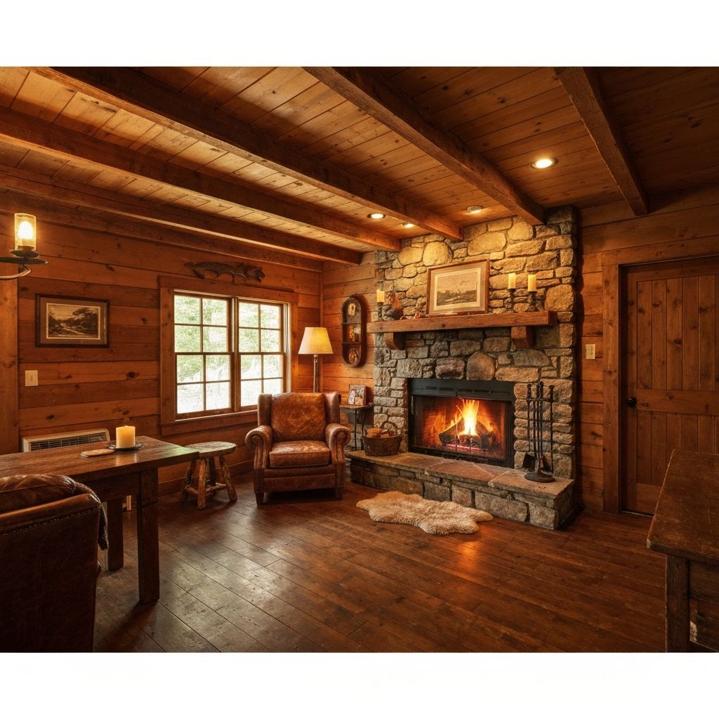 Interior aconchegante da pousada